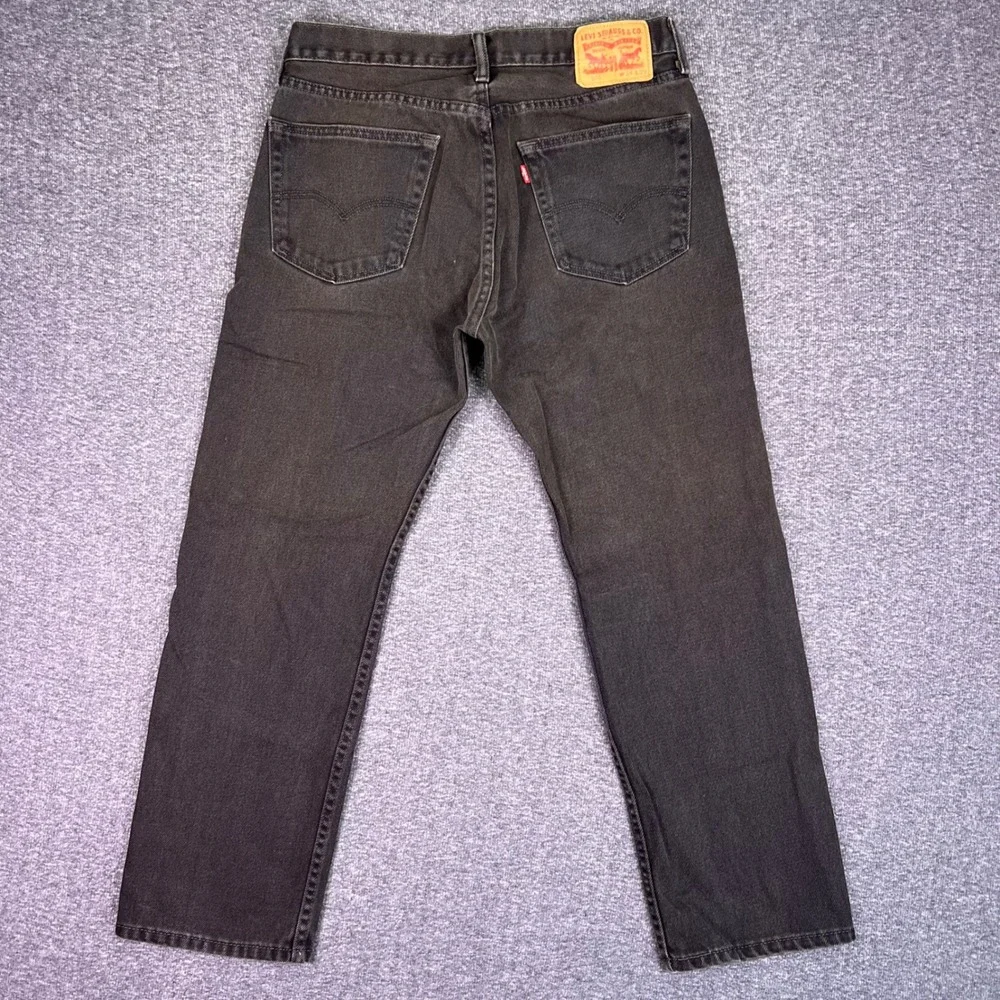 Levis 505 Jeans Mens 34x29 Black Regular Fit Straight Classic Casual Denim Retro